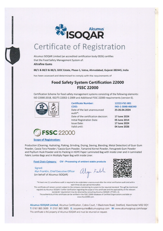 FSSC 22000 Certificate