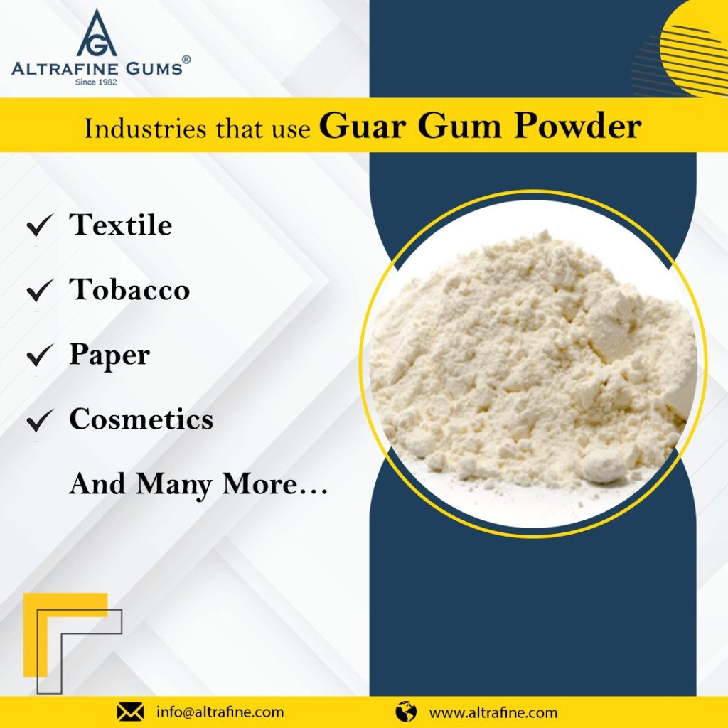 Industries that uses Guar Gum Powder
